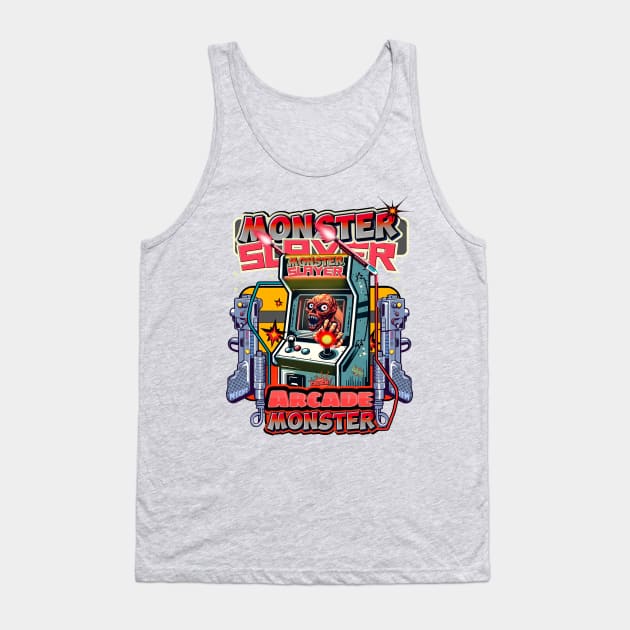 80's Monster Slayer - Retro Arcade Tank Top by Invad3rDiz